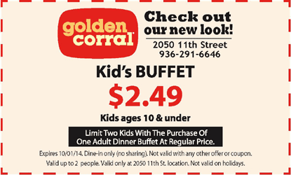 Golden corral discount coupons 2018