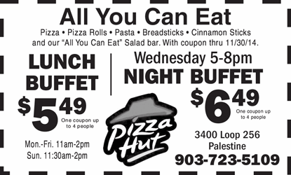Pizza hut all you can eat coupons